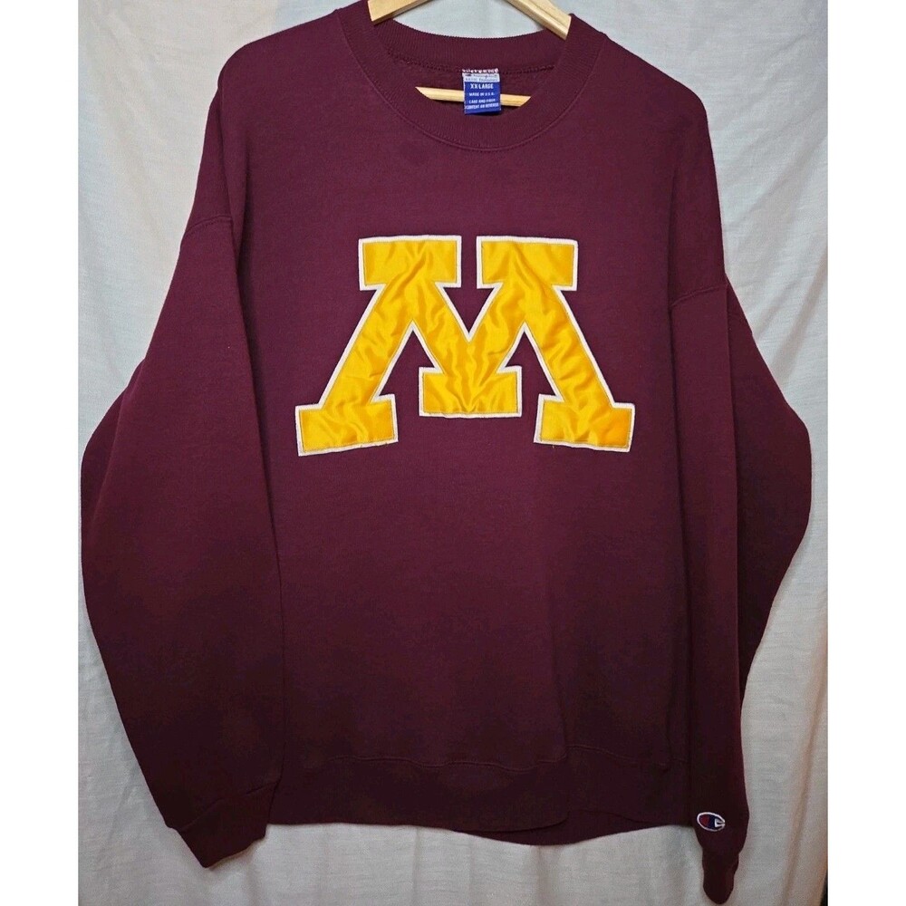 Vintage Champion University Of Minnesota 'M' Maroon Crewneck Sz XXL